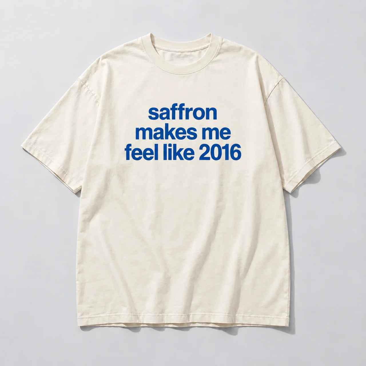 Cream / cobalt Feels Like 2016 Oversized tee