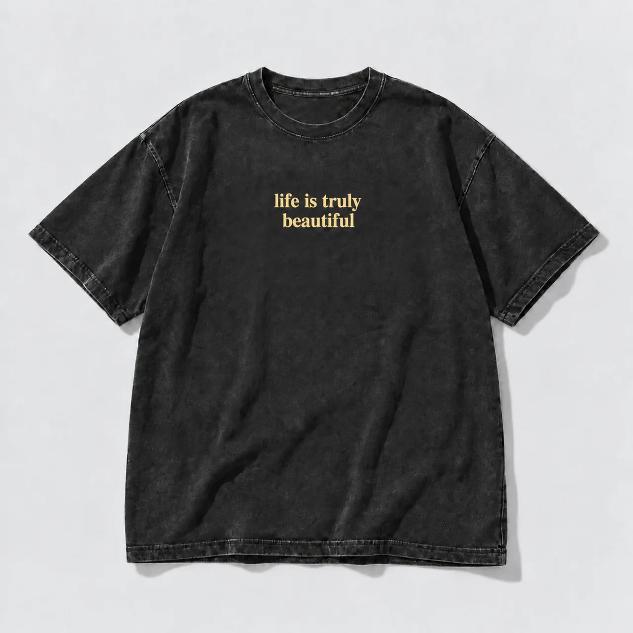 Washed black Life Is Truly Beautiful Oversized tee