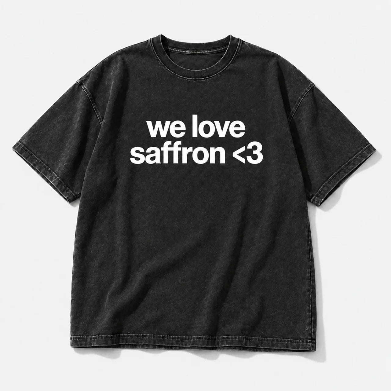 Washed black We Love Saffron <3 Oversized tee